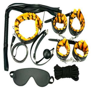Tiger Stripe Black Leather 7 PCS